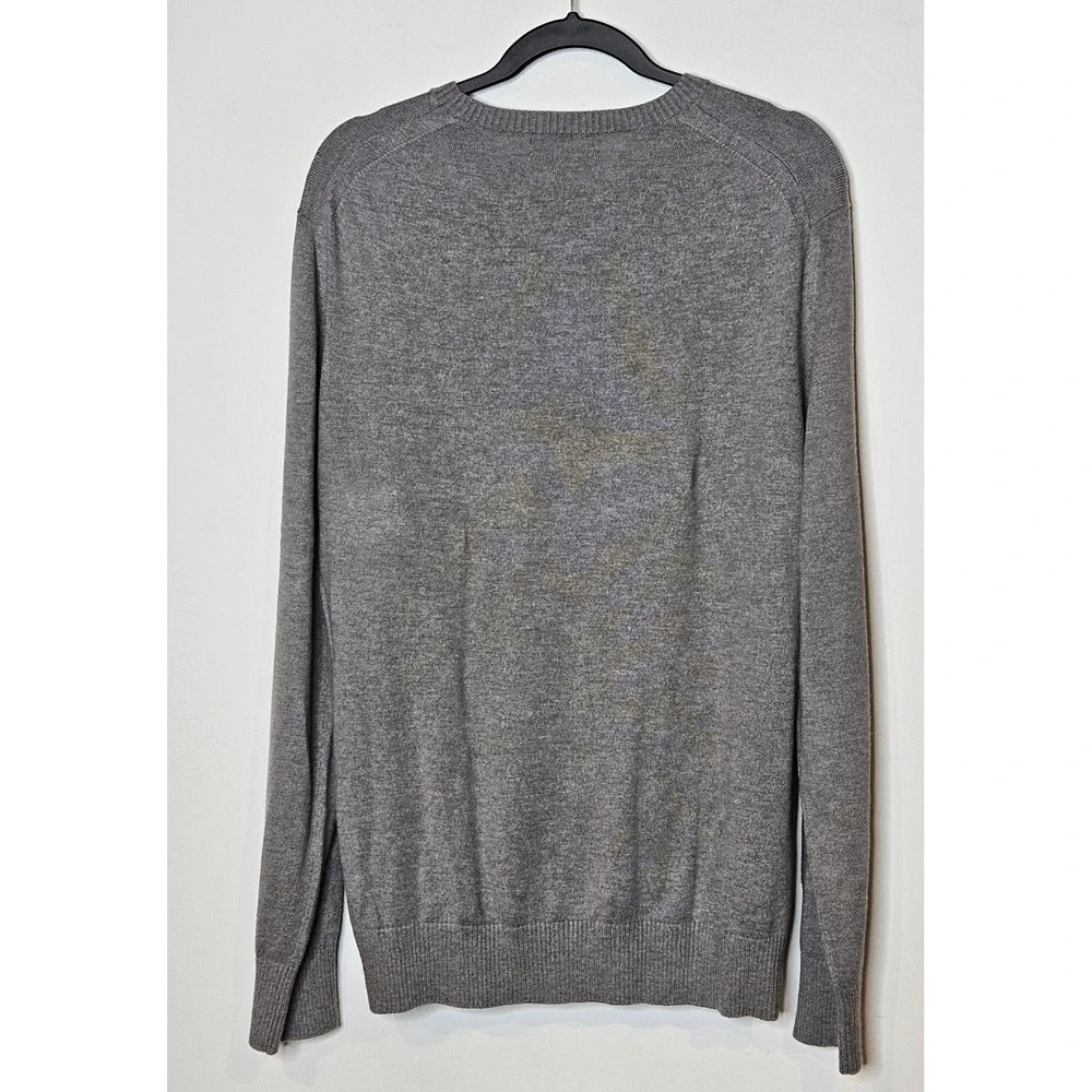 Banana Republic Silk Cashmere Gray Sweater Mens XL Long Sleeve Knit Quiet Luxury
